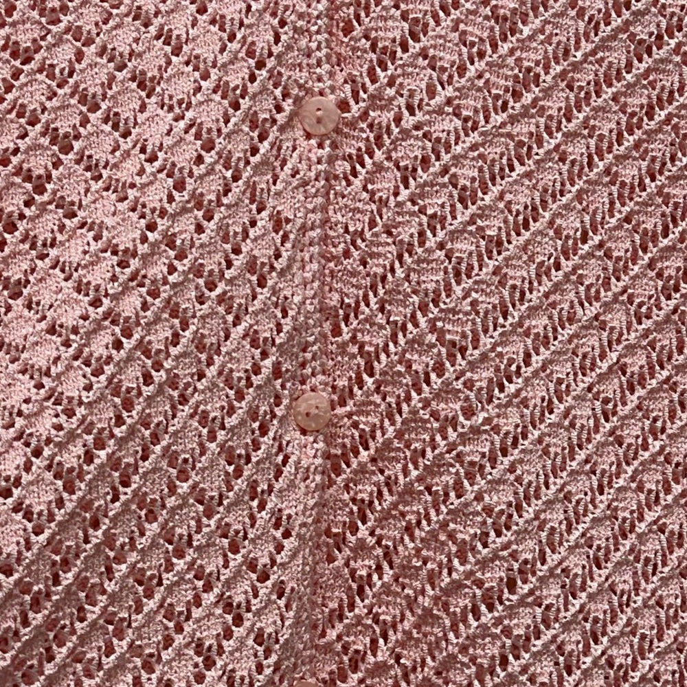Norton Studio Women’s Vintage Pink V-Neck Knit Sweater Cardigan 2X Cottagecore - Picture 4 of 8